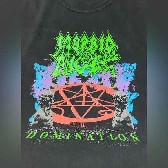 Morbid Angel Domination Graphic T-shirt Men XXL Black Short Sleeve Music - Picture 2 of 5